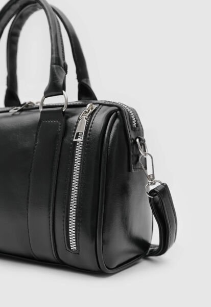 Fermuar Detaylı El Ve Çapraz Çanta Siyah