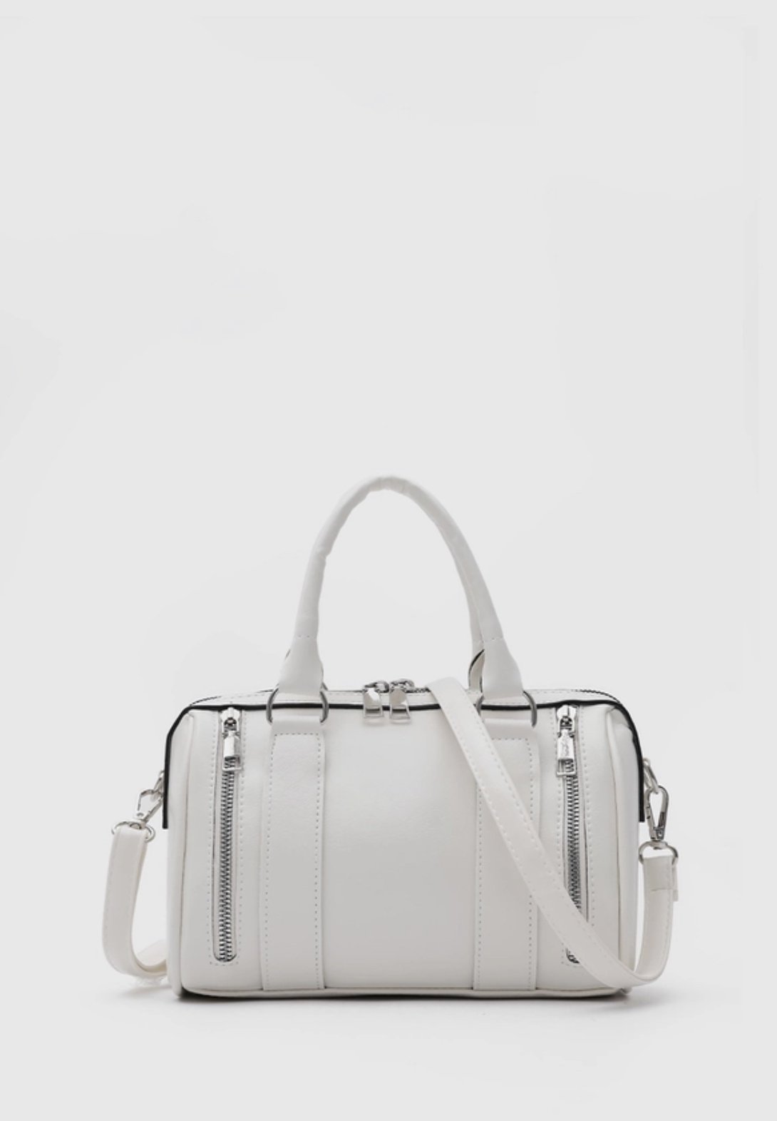 Fermuar Detaylı El Ve Çapraz Çanta Krem