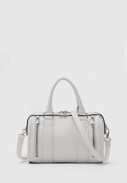 Fermuar Detaylı El Ve Çapraz Çanta Krem