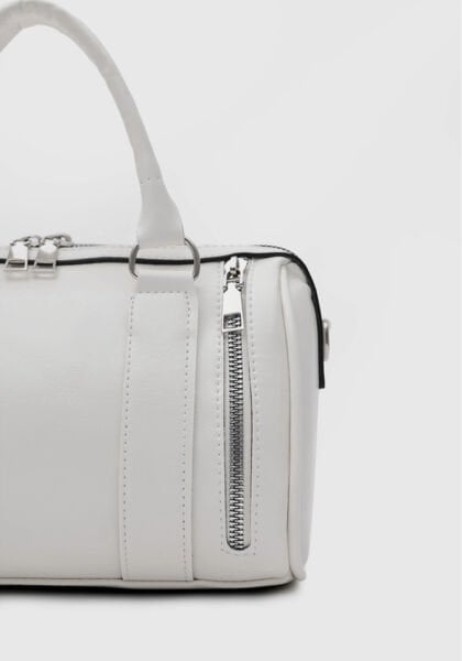 Fermuar Detaylı El Ve Çapraz Çanta Krem