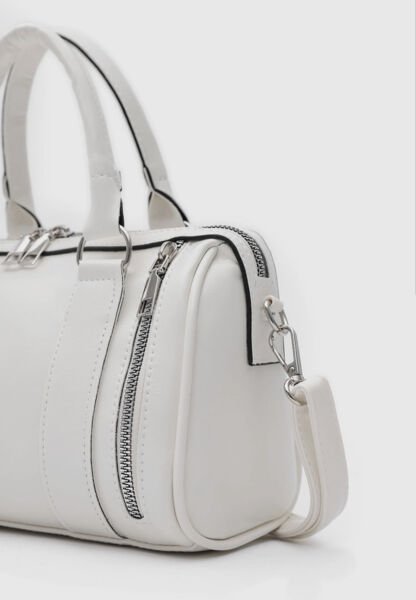 Fermuar Detaylı El Ve Çapraz Çanta Krem