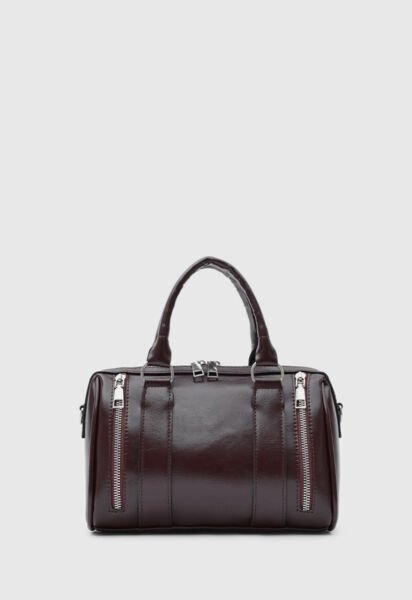 Fermuar Detaylı El Ve Çapraz Çanta Mürdüm