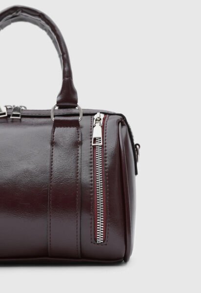 Fermuar Detaylı El Ve Çapraz Çanta Mürdüm