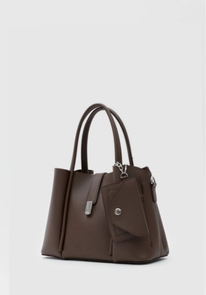 Kartlık Charmlı El Ve Omuz Çantası Kahve