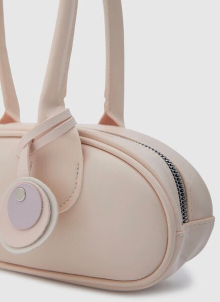 Charmlı Oval Baget Çanta Toz Pembe