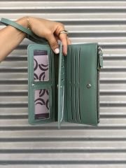 Çok Gözlü Bilek Askılı Kadın Cüzdanı Yeşil