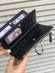 Çok Gözlü Bilek Askılı Kadın Cüzdanı Siyah