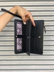 Çok Gözlü Bilek Askılı Kadın Cüzdanı Siyah