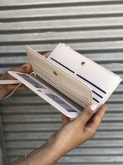 Çok Gözlü Bilek Askılı Kadın Cüzdanı Krem