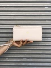 Çok Gözlü Bilek Askılı Kadın Cüzdanı Krem