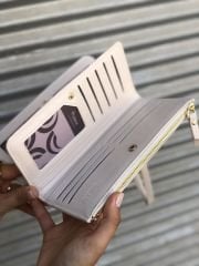 Çok Gözlü Bilek Askılı Kadın Cüzdanı Krem