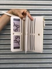 Çok Gözlü Bilek Askılı Kadın Cüzdanı Krem