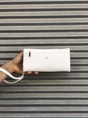 Bol Fermuarlı Kadın Cüzdanı Beyaz