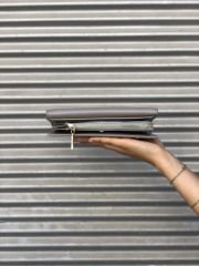 Önü Cep Detaylı Kadın Cüzdanı Gri