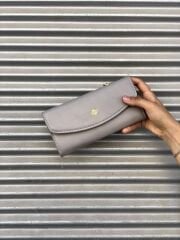 Önü Cep Detaylı Kadın Cüzdanı Gri