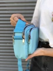 Mavi Paraşüt Kumaş Çapraz Çanta