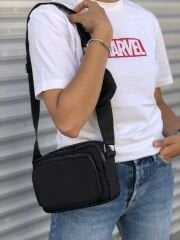 Siyah Paraşüt Kumaş Çapraz Çanta