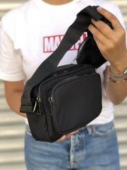 Siyah Paraşüt Kumaş Çapraz Çanta