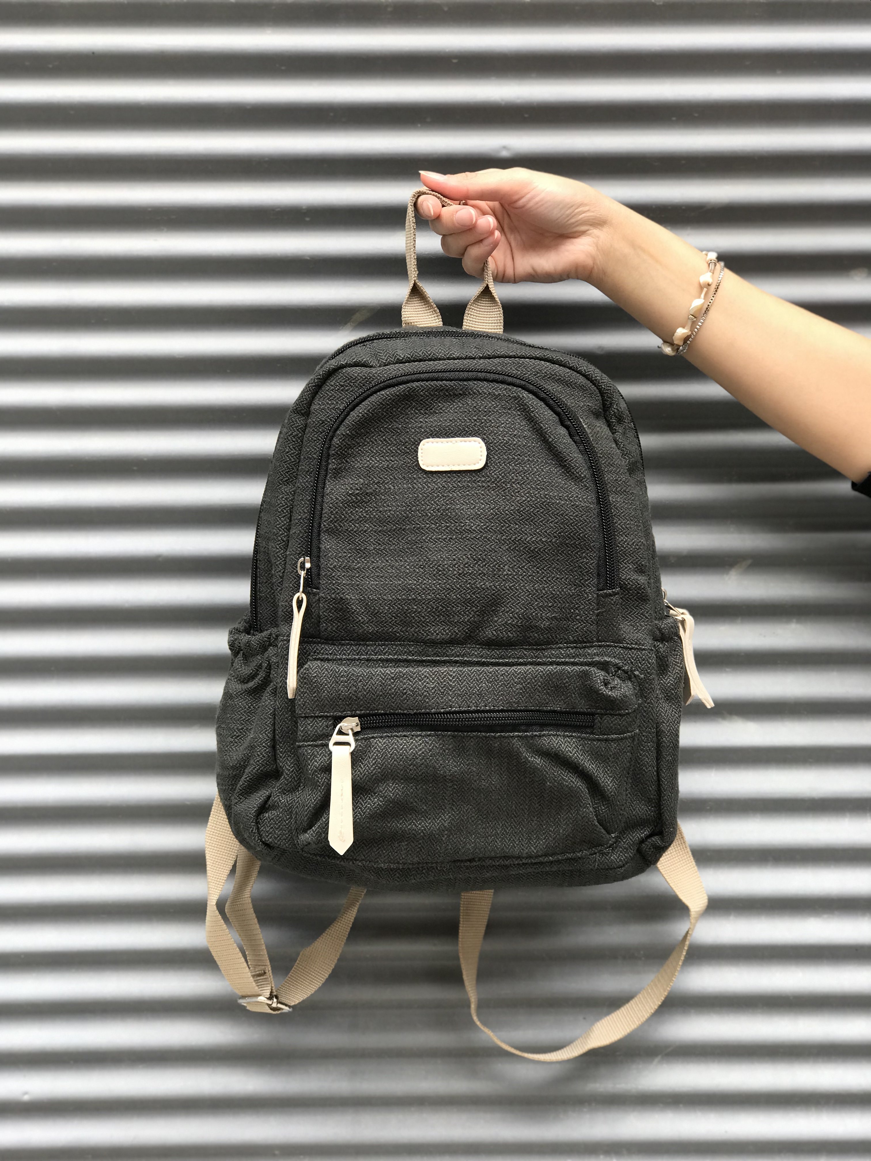 Organik Kanvas Kumaş Sırt Çantası Yeşil