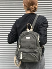 Organik Kanvas Kumaş Sırt Çantası Yeşil