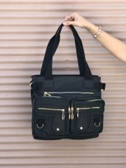 Bol Fermuarlı Kadın Omuz Çantası Siyah