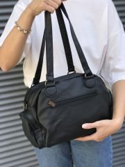 Bol Gözlü Yıkanmış Deri Kadın Omuz Çantası