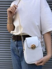 Telefon Ve Omuz Çantası Beyaz