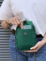 Telefon Ve Omuz Çantası Yeşil