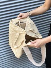 Organik Kanvas Kumaş Tote Çanta Nude