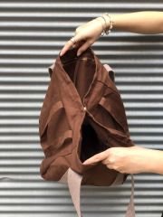 Organik Kanvas Kumaş Tote Çanta Kahverengi