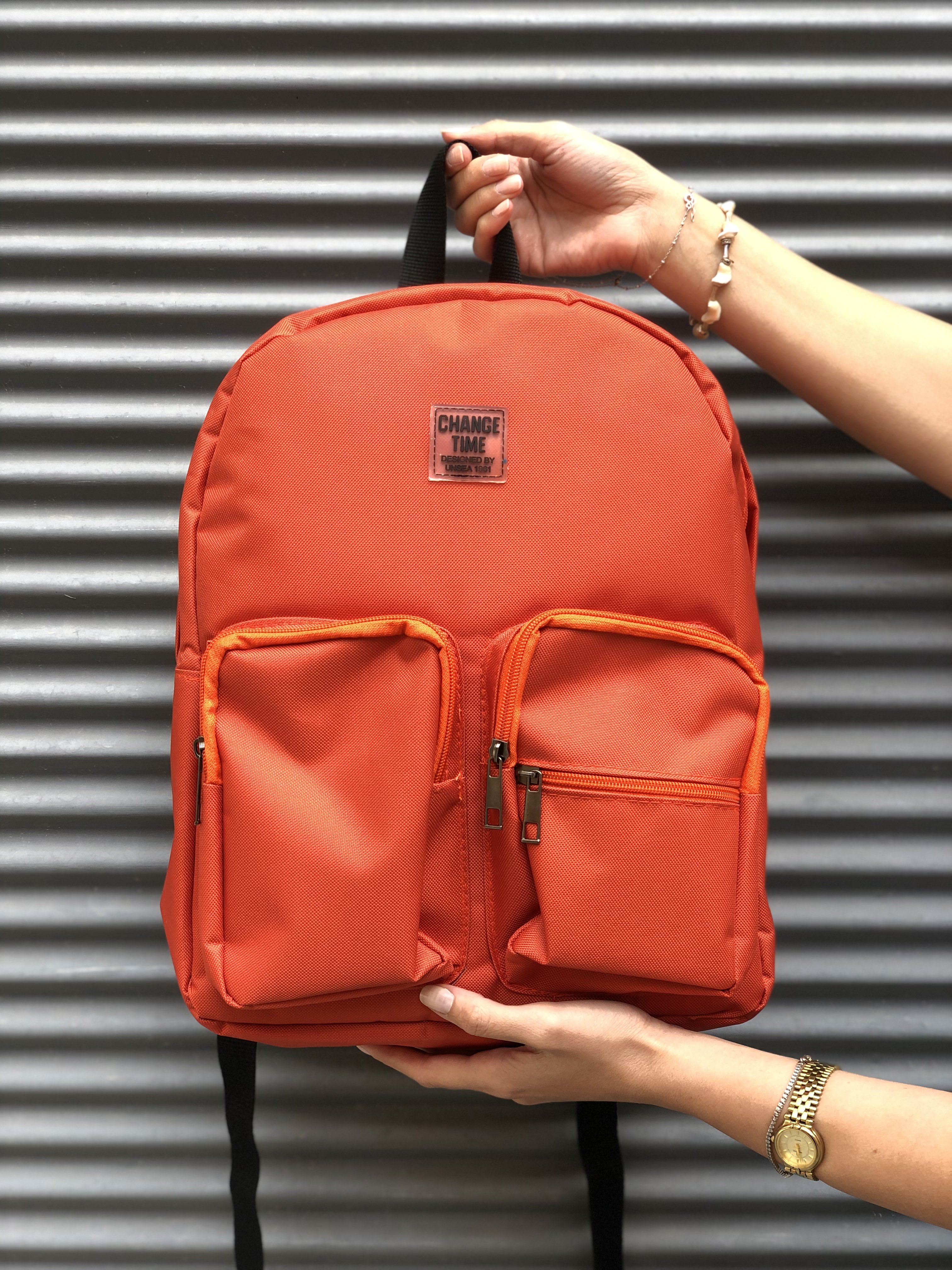 Su Geçirmez Change Time Sırt Çantası Turuncu