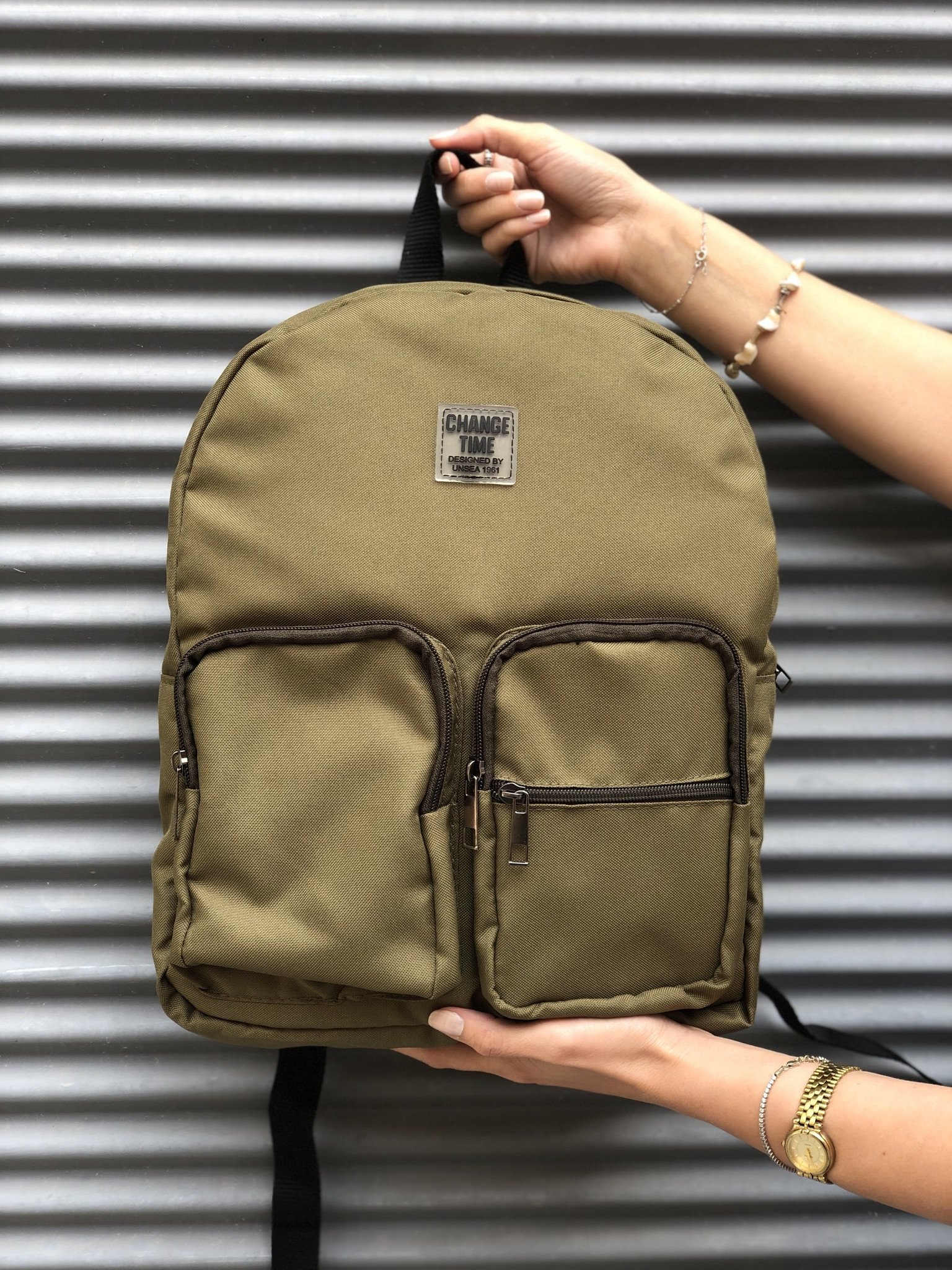 Su Geçirmez Change Time Sırt Çantası Yeşil