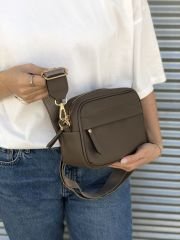 Önü Cepli Çapraz Çanta Vizon