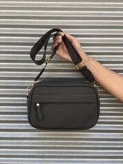 Önü Cepli Çapraz Çanta Koyu Gri