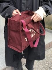Kanvas Kumaş Kadın Tote Bag Koyu Bordo