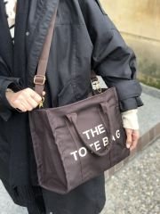 Kanvas Kumaş Kadın Tote Bag Koyu Kahverengi