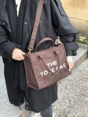 Kanvas Kumaş Kadın Tote Bag Kahverengi