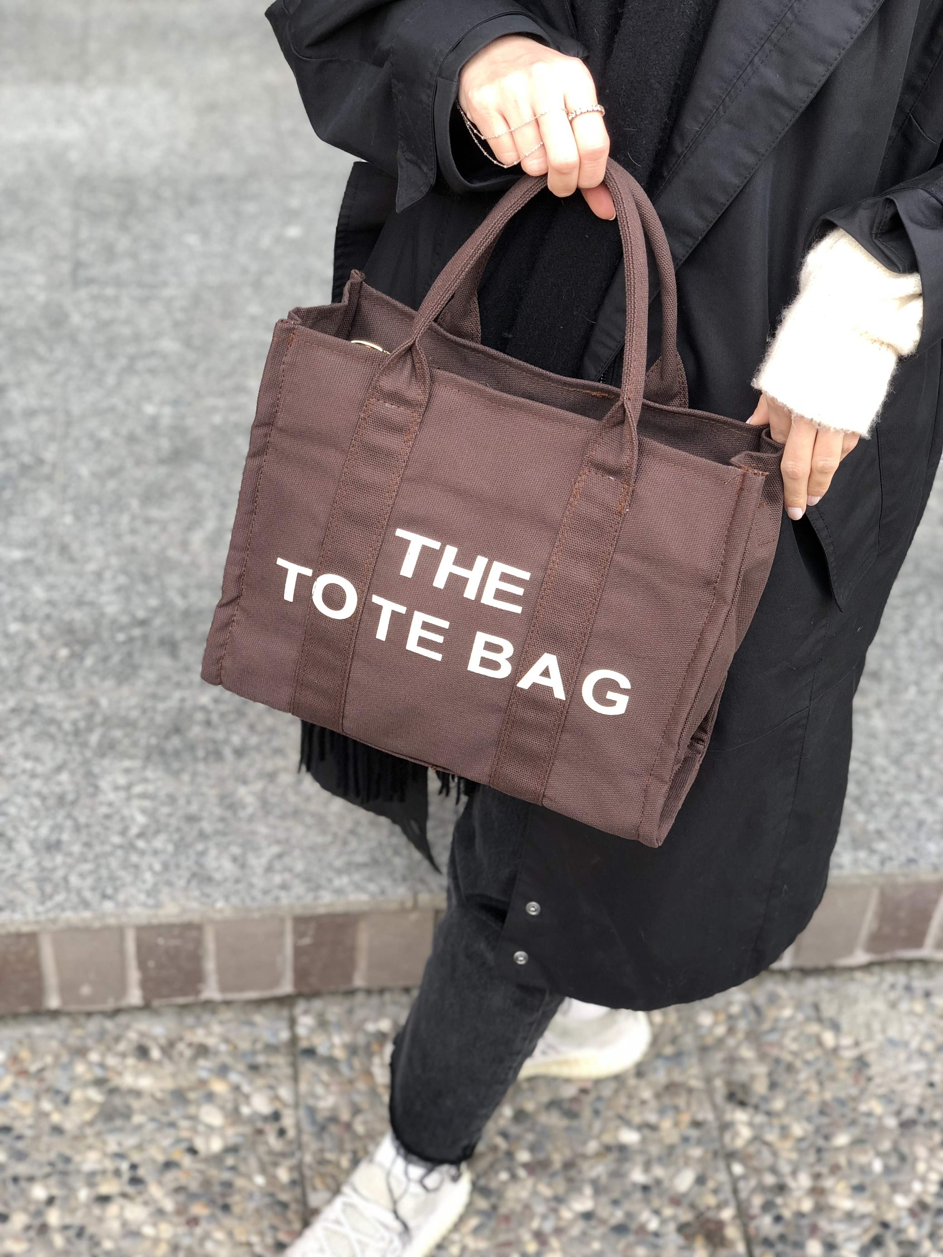 Kanvas Kumaş Kadın Tote Bag Kahverengi