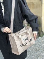 Kanvas Kumaş Kadın Tote Bag Bej