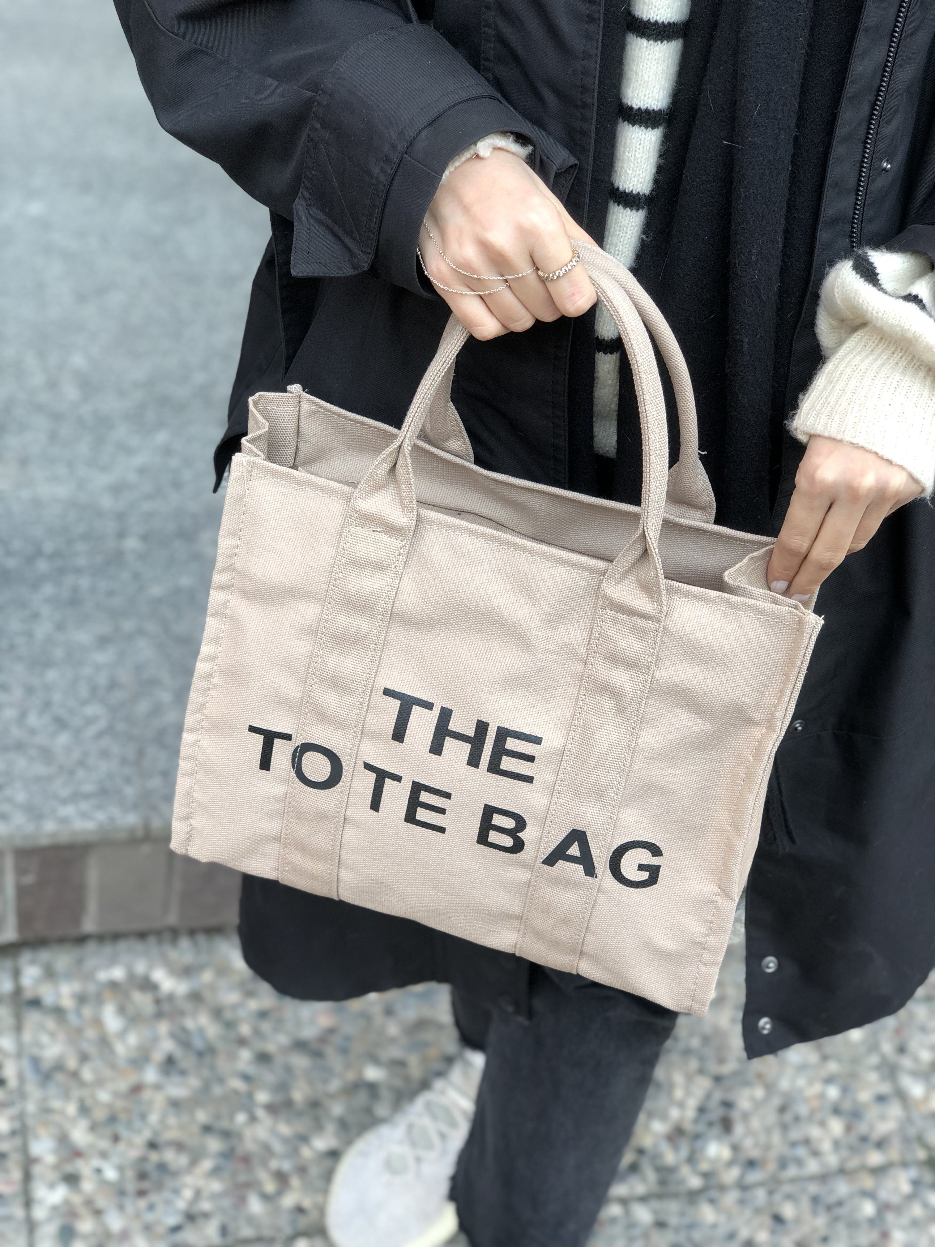 Kanvas Kumaş Kadın Tote Bag Bej