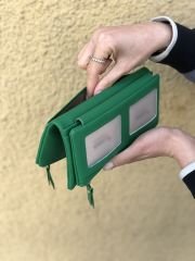 Bol Kartlıklı Yumuşak Deri Portföy Cüzdan Yeşil