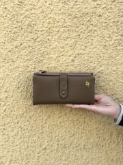 Bol Kartlıklı Yumuşak Deri Portföy Cüzdan Vizon