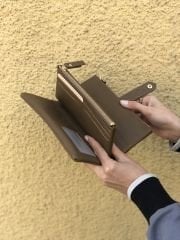 Bol Kartlıklı Yumuşak Deri Portföy Cüzdan Vizon