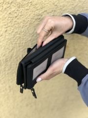 Bol Kartlıklı Yumuşak Deri Portföy Cüzdan Siyah