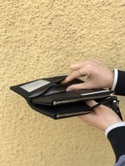 Bol Kartlıklı Yumuşak Deri Portföy Cüzdan Siyah