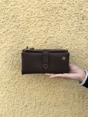 Bol Kartlıklı Yumuşak Deri Portföy Cüzdan Kahverengi