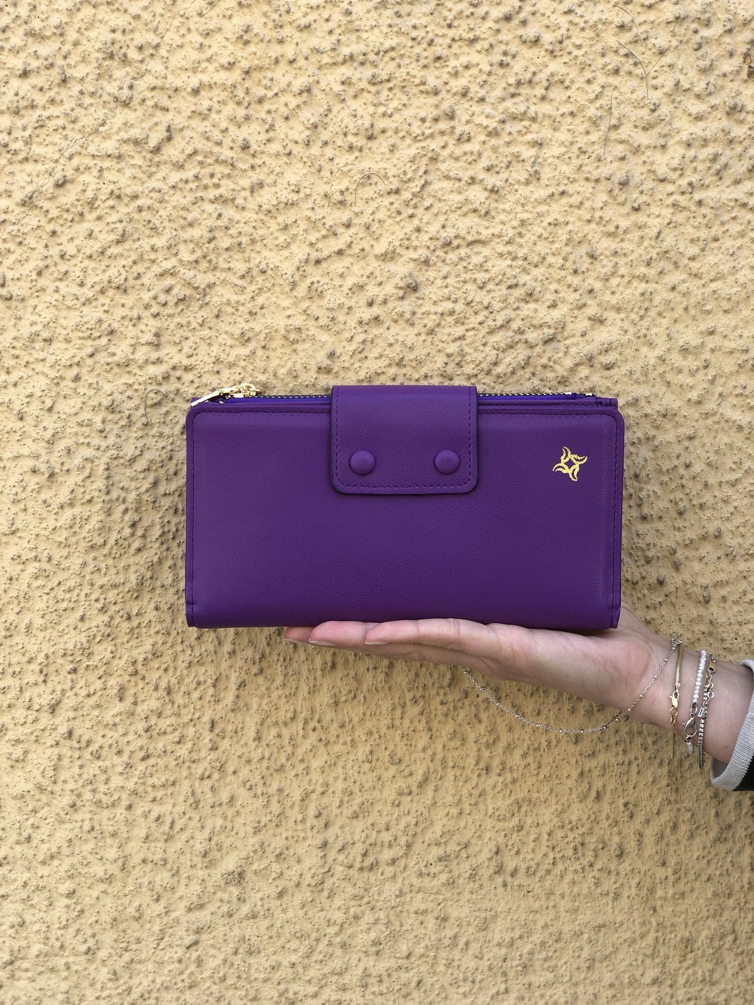 İki Fermuarlı Kadın Cüzdanı Mor