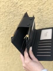 İki Fermuarlı Kadın Cüzdanı Siyah