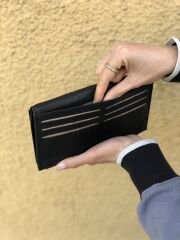 İki Fermuarlı Kadın Cüzdanı Siyah