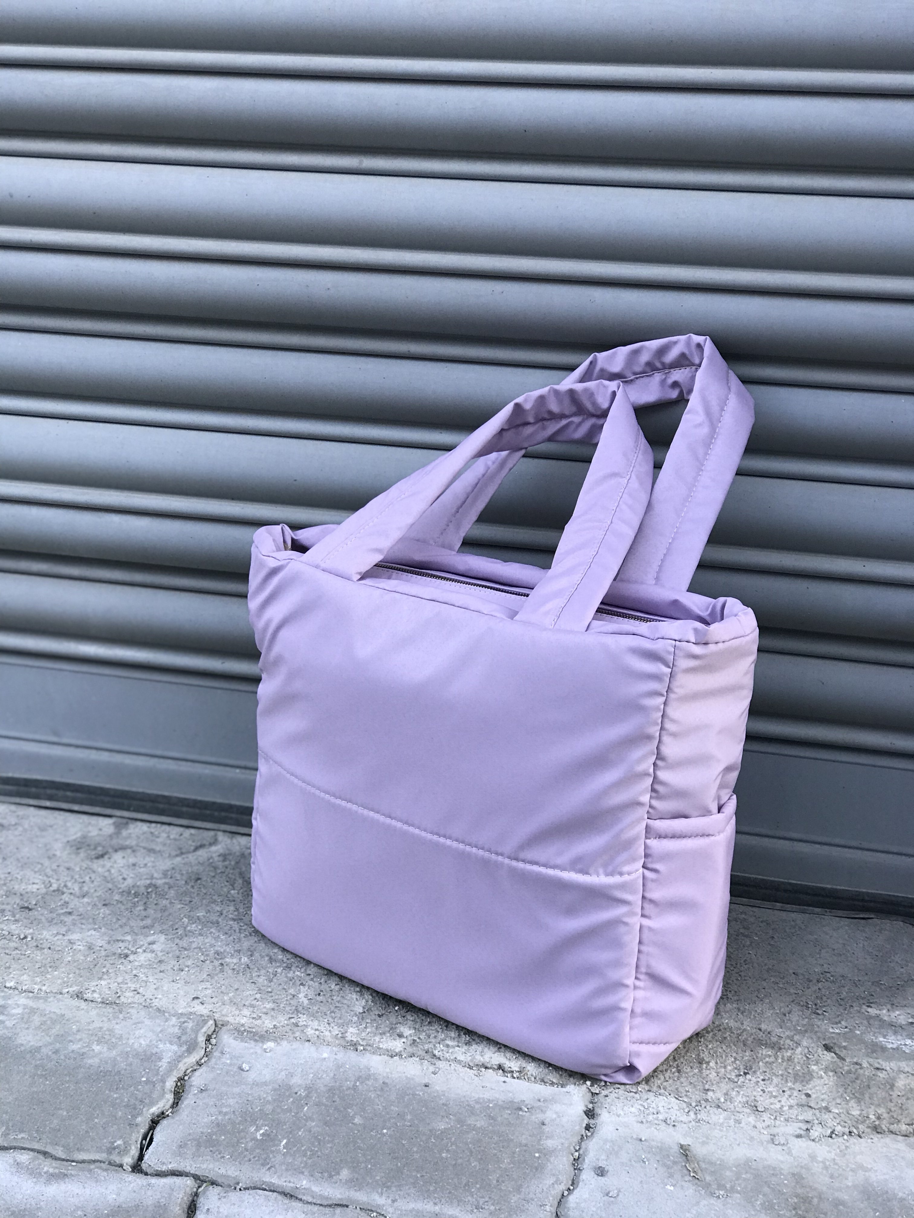 Puf Kumaş Kadın Omuz Çantası Lila